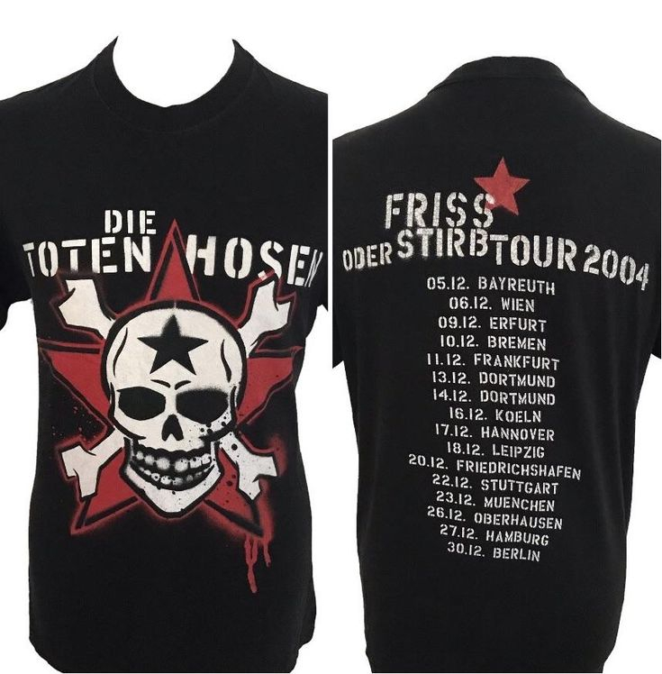 2004 DIE TOTEN HOSEN GERMAN TOUR T SHIRT Tour T Shirts Shirts T Shirt
