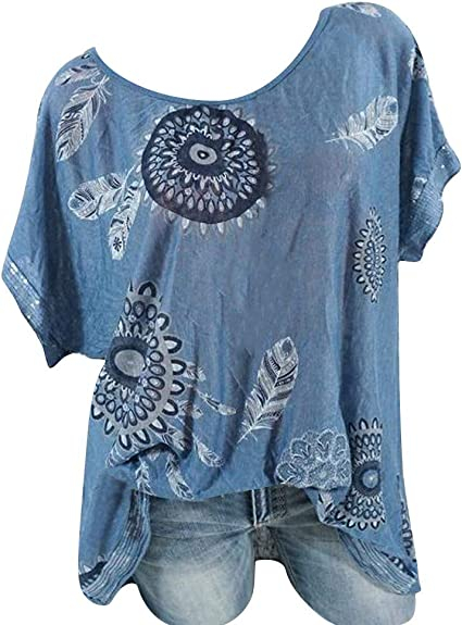 Amazon Xinantime Women Blouse Print Short Sleeve Casual T Shirts 