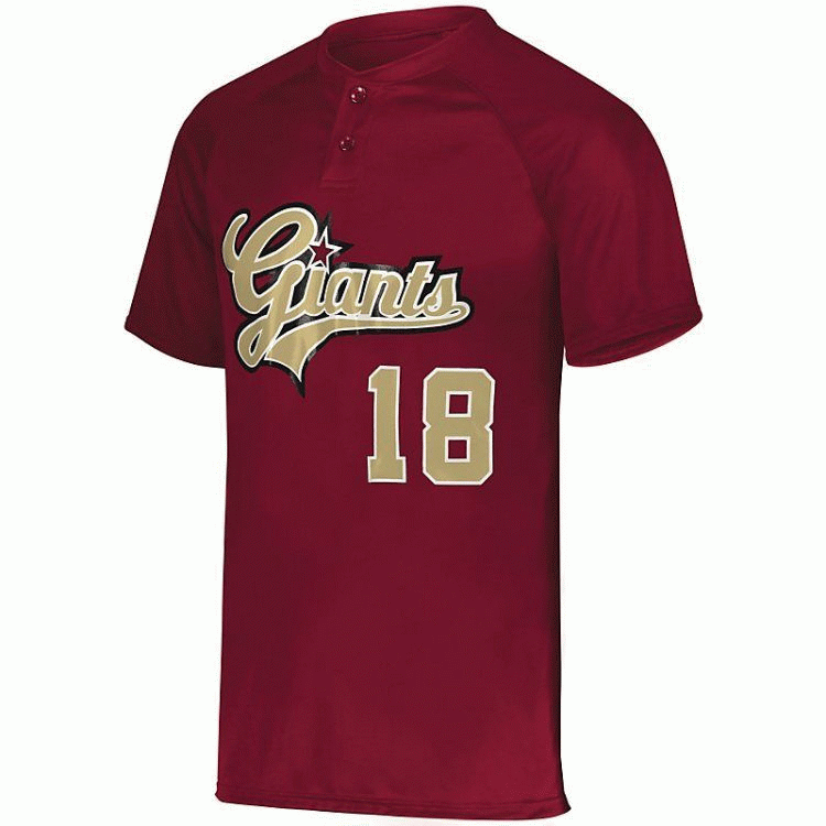 Augusta 2 Button Long Baseball Jersey 1565 1566