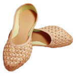 Beige And Brown Color Jute Fabric Women Shoes 1678112