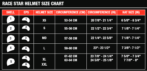Bell Helmets Size Chart