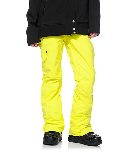 Billabong Candy Neon Yellow 10K Snowboard Pants Zumiez