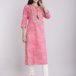 Buy Online Leheriya Print Straight Kurta From Kurta Kurtis For Women By