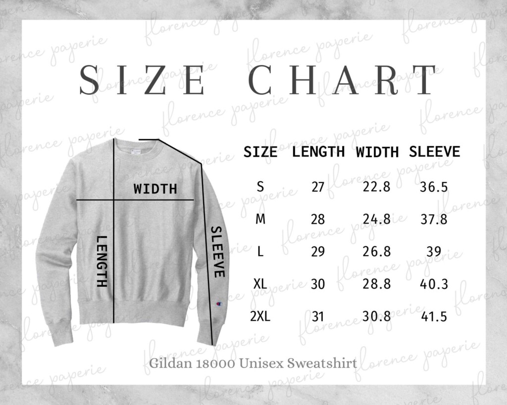 Champion S149 Sweatshirt Size Chart Men s Champion S149 Etsy