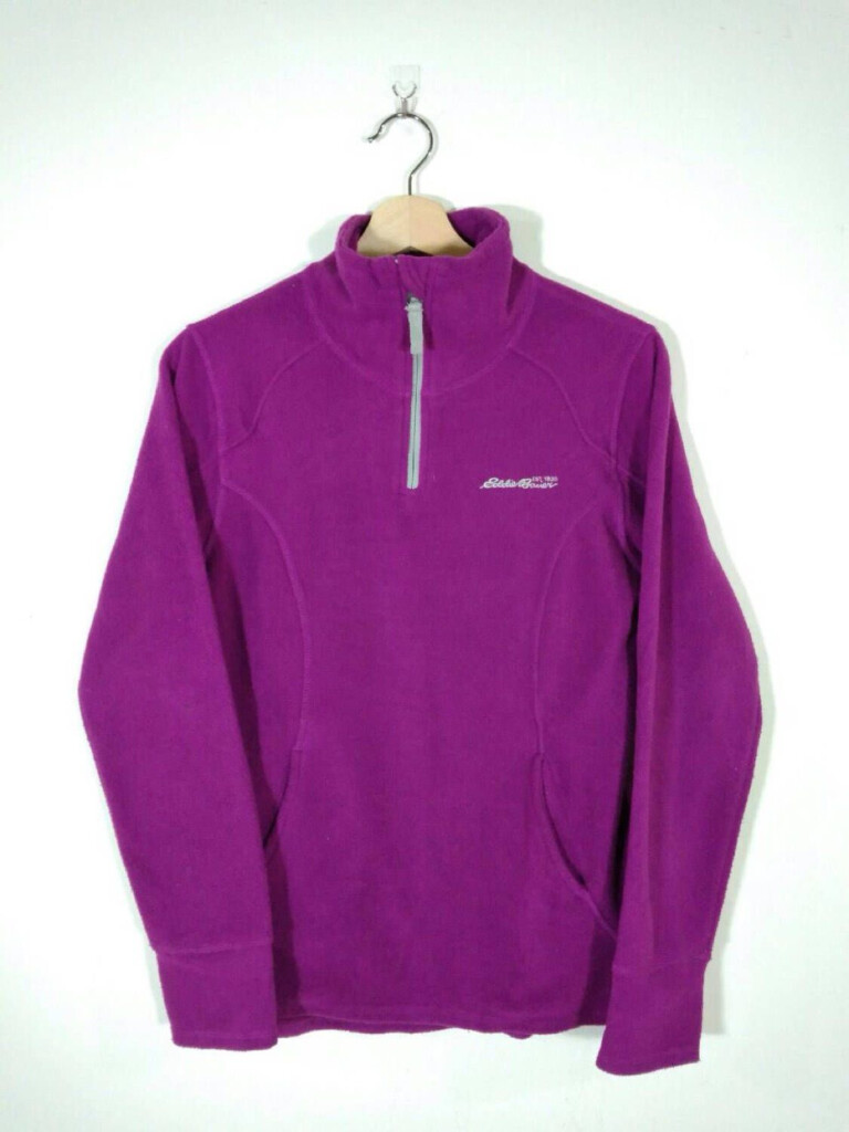 Eddie Bauer Embroidery Logo Pullover Half Zip Pink Fleece Etsy 