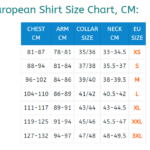 European Shirt Size Chart Conversion The International