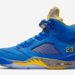 Grade School Youth Size Nike Air Jordan Retro 5 Blue Laney Fashion