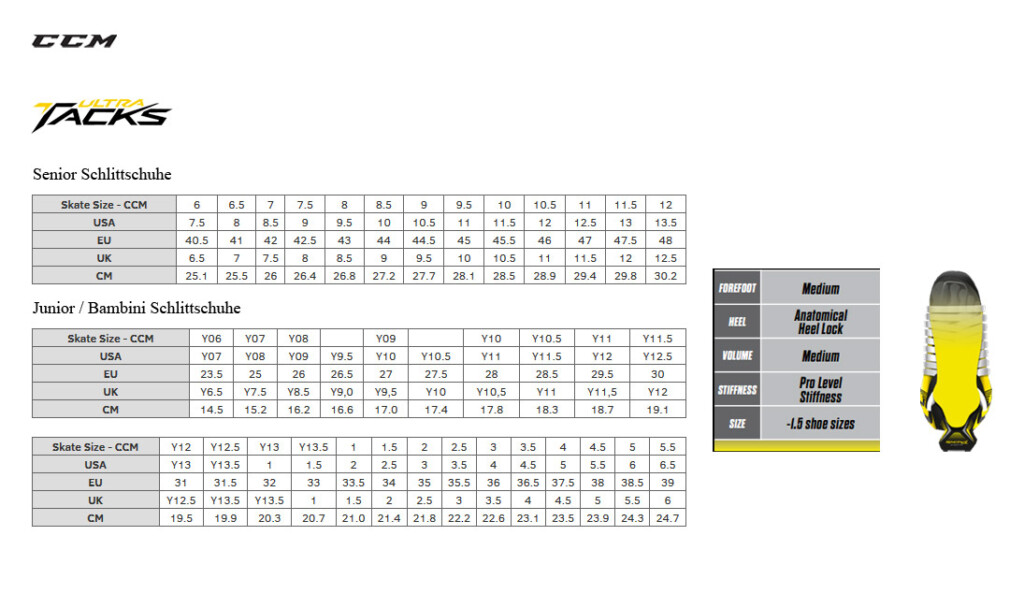 Hockeyshop Forster Sizing Chart Hockey Skates