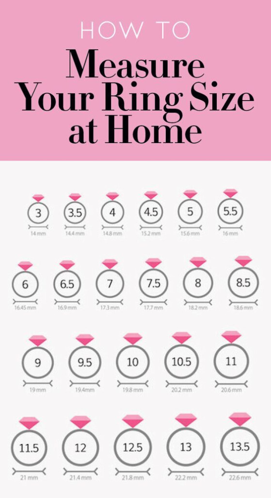 How To Measure Ring Size A Ring Size Chart Jewelry Accessories Ideas 