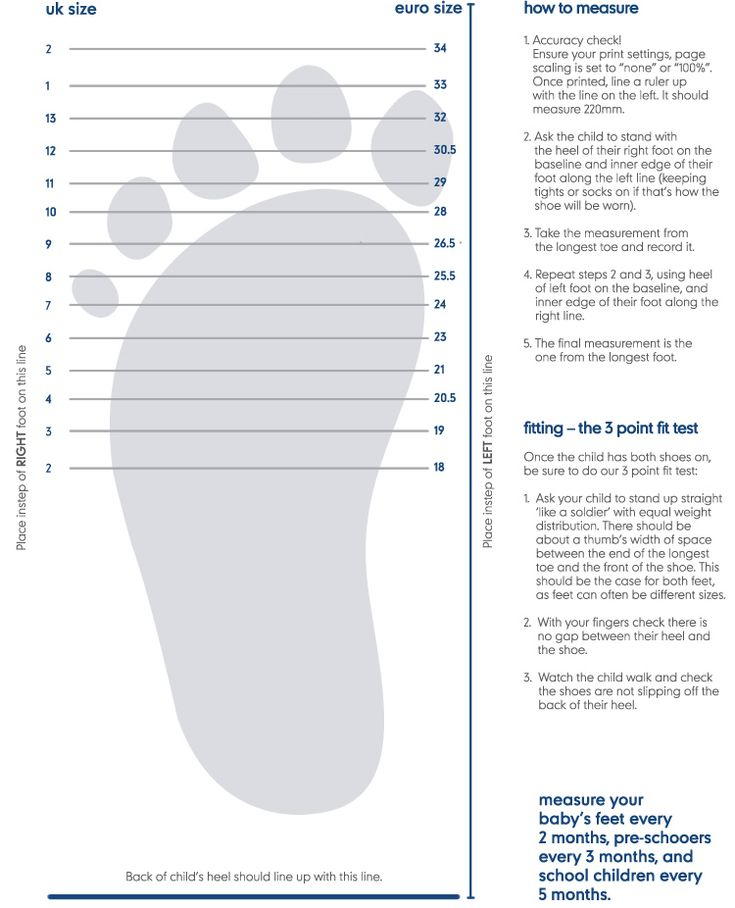 How To Measure Your Child s Feet Shoe Size Chart Kids Shoe Template 