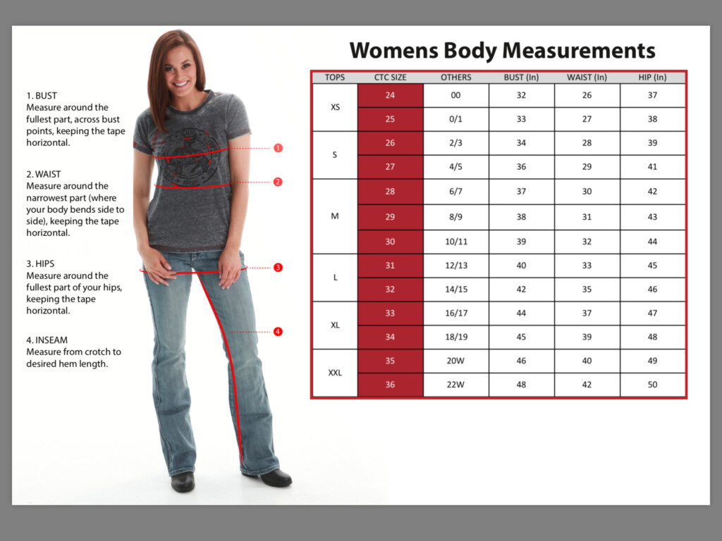 Joni Jeans Size Guide