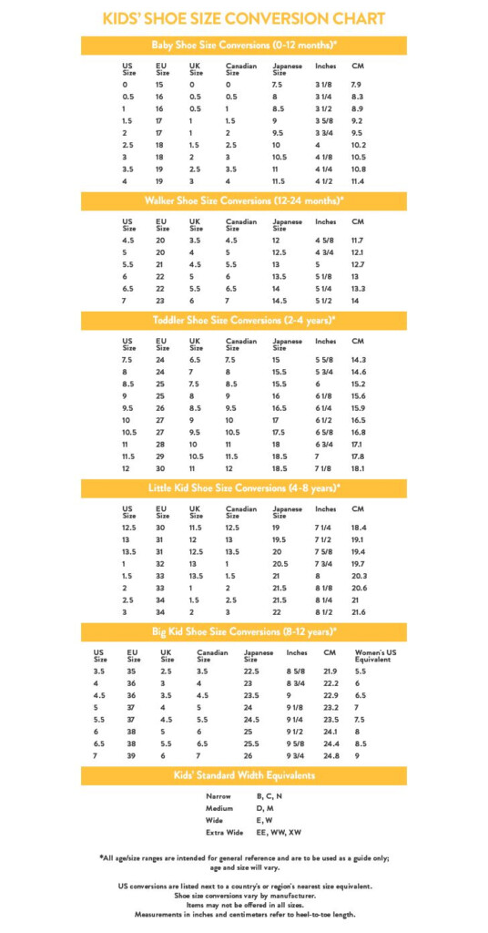Kids Shoe Size Chart Shoe Size Chart Kids Toddler Shoe Size Chart 