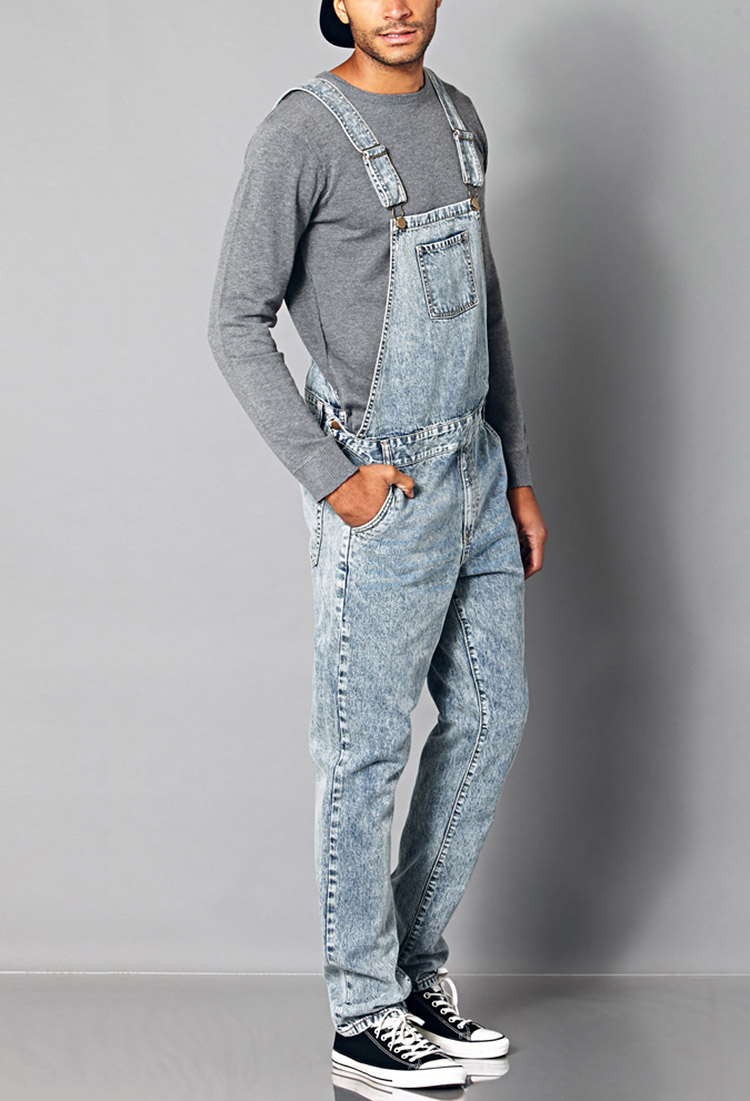 Lyst Forever 21 Classic Denim Overalls In Blue For Men