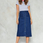 Lyst Nasty Gal Button Down Midi Denim Skirt Button Down Midi Denim