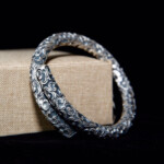 Men s Silver Bracelet Solid Silver Bangle Fine Silver Viking Bracelet