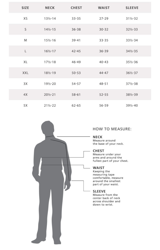 Nautica Men's Shirt Size Chart - Size-Chart.net
