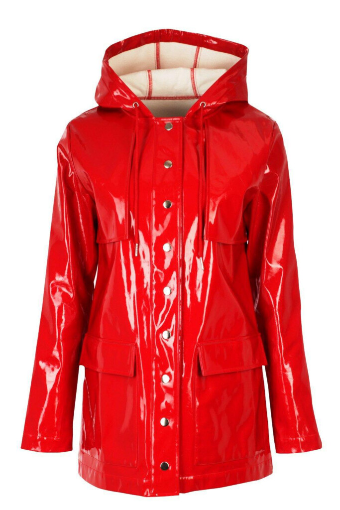 Nasty Gal Vinyl Raincoat Vinyl Raincoat In Red Lyst