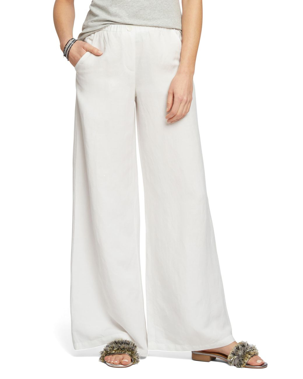 NIC ZOE Refreshed Wide Leg Linen Blend Pants In White Lyst