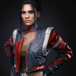 Panam Palmer Cyberpunk 2077 Jacket Red Gray Cosplay Jacket