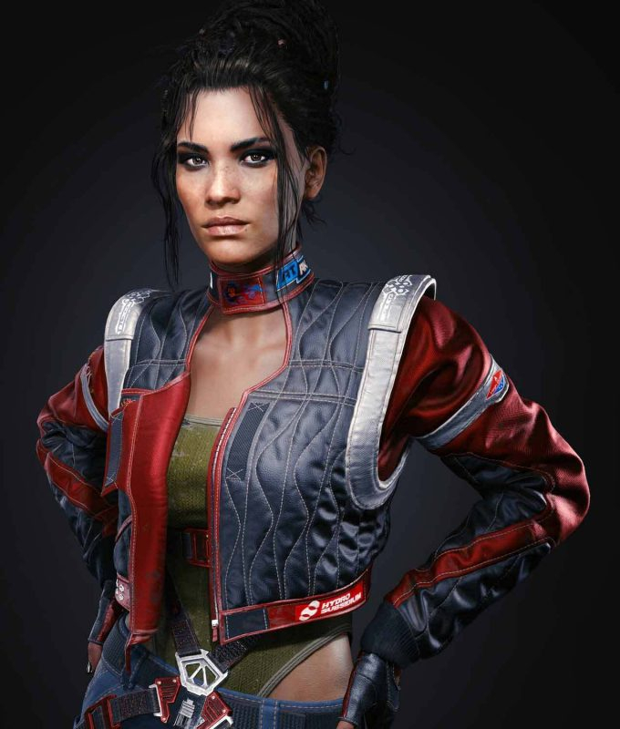 Panam Palmer Cyberpunk 2077 Jacket Red Gray Cosplay Jacket