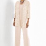 Pink Mother Of The Bride Pant Suits Elastic Waist Plus Size Trousers