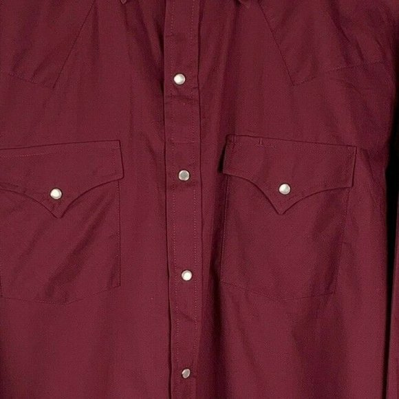 Plains Shirts Vintage Plains Western Cowboy Maroon Pearl Snap Poshmark