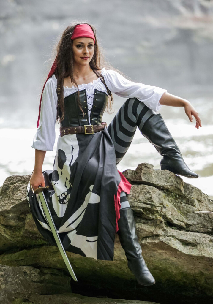 Plus Size Women s Skeleton Flag Rogue Pirate Costume