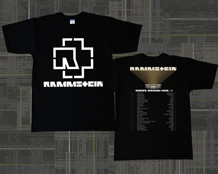 Rammstein Europe Stadium Tour Date 2019 Gildan Black T Shirt S 2XL