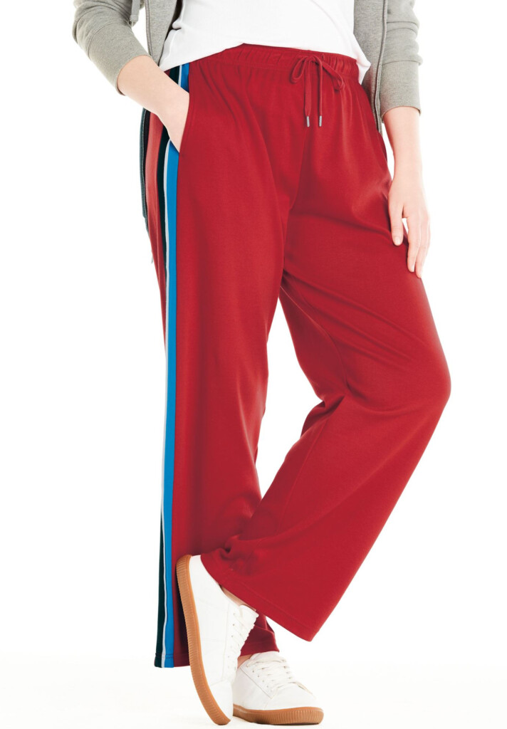 Sport Knit Side Stripe Pant Plus Size Pants Full Beauty