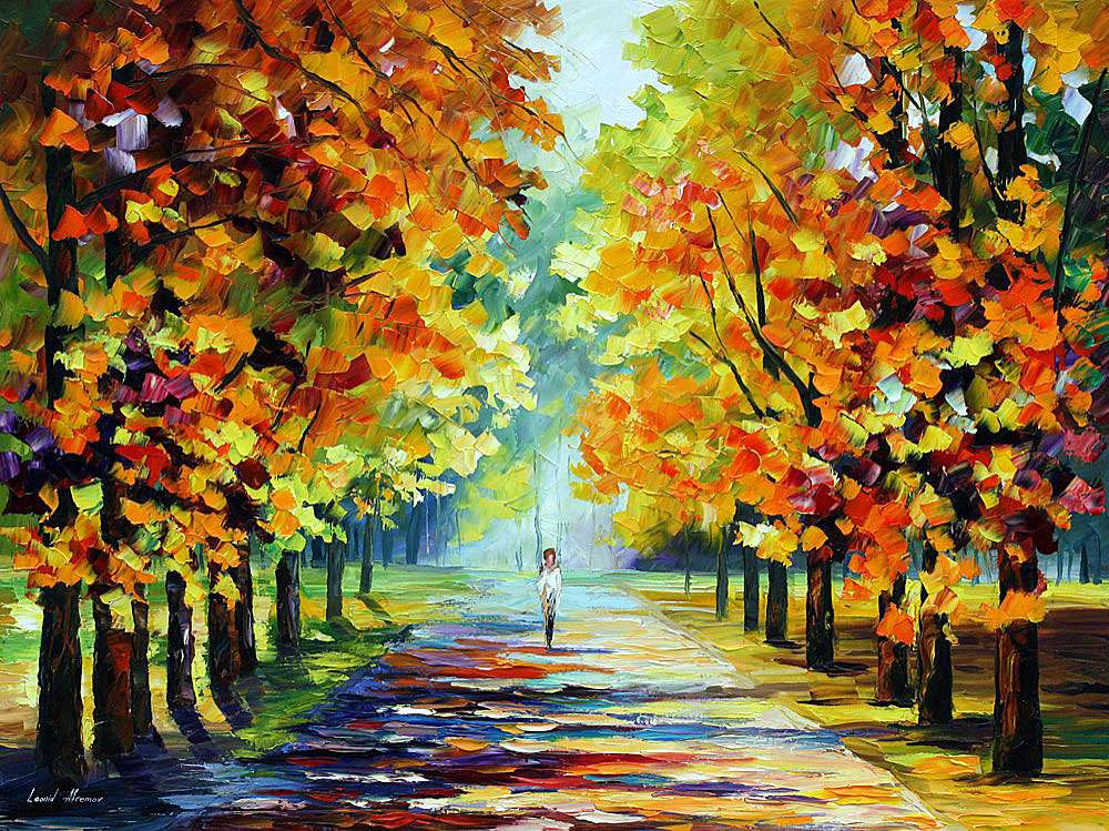 SUNNY MORNING PALETTE KNIFE Oil Painting On Canvas By Leonid Afremov 