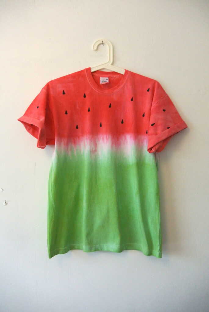 Watermelon Fruit Tie Dye Dip Dye T Shirt Fruit Of The Loom