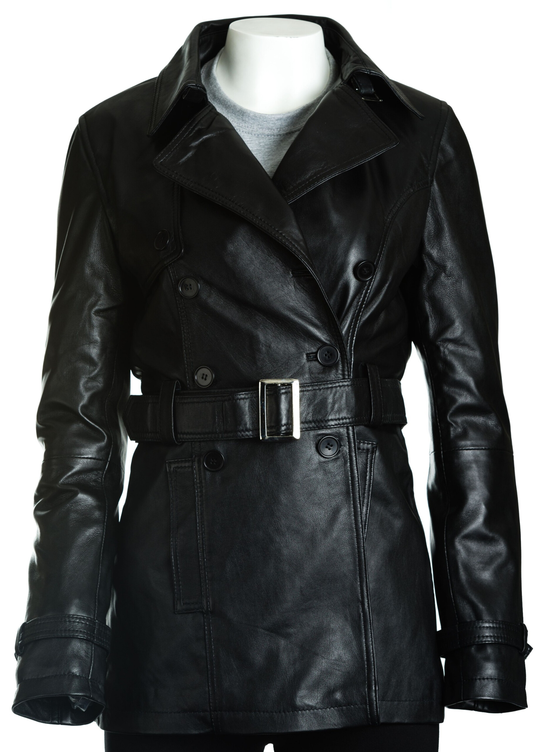 Women s Black Leather Trench Coat Leather Shop