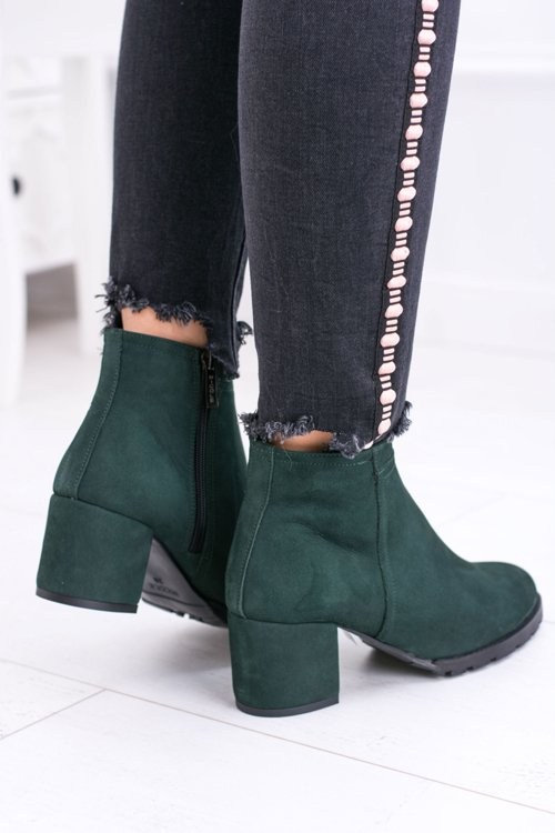 Women s Green Leather Boots Nicole Cheap And Fashionable Shoes At 