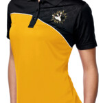 Womens Crashing Bowling Pins Patch Polo Shirt Retro Bowling T shirts