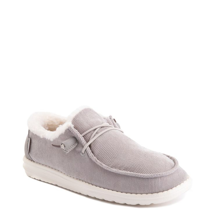 Womens Hey Dude Wendy Corduroy Slip On Casual Shoe Gray In 2020 Hey 