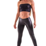 Womens Low Rise Leggings Fashion Tights In Super Stretch Graphite
